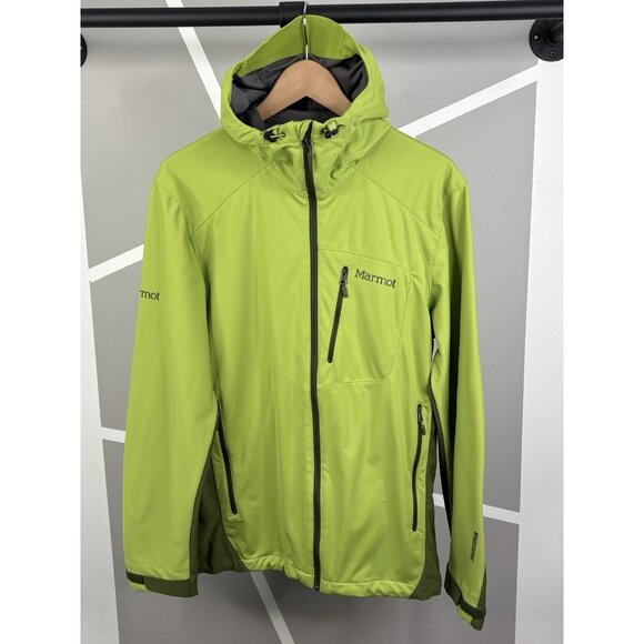 Marmot ROM Gore Tex Windstopper Hooded Soft Shell Zip Jacket Mens Medium Stretch - Picture 1 of 16